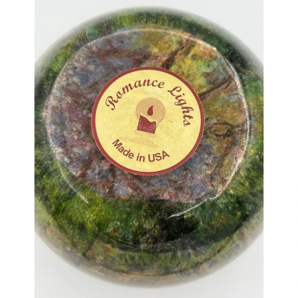 Romance Lights‎ Round Glass Tea Light Candle Holder Multi Color Forest Theme